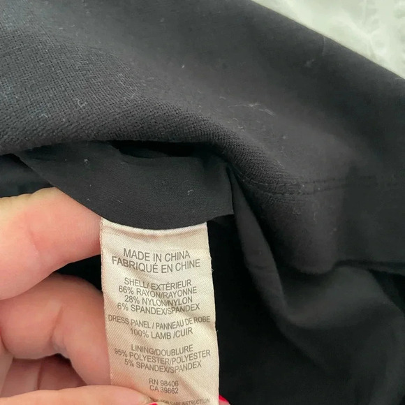 Theory black Mansa leather stripe knit shift dress - Picture 8 of 8